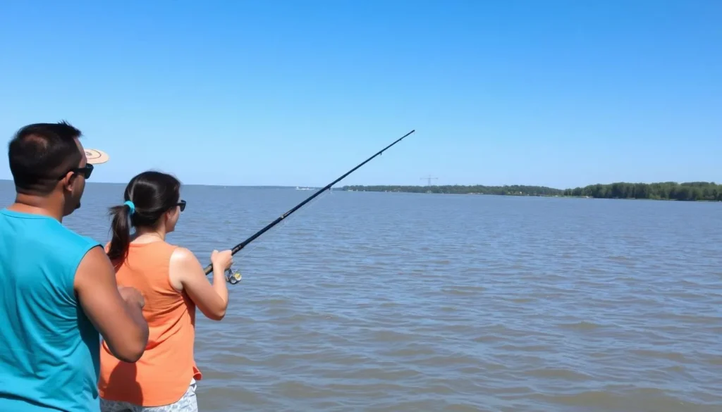 Fishing on the Mississippi River near Thompson Island Illinois Fishing on the Mississippi River near Thompson Island Illinois