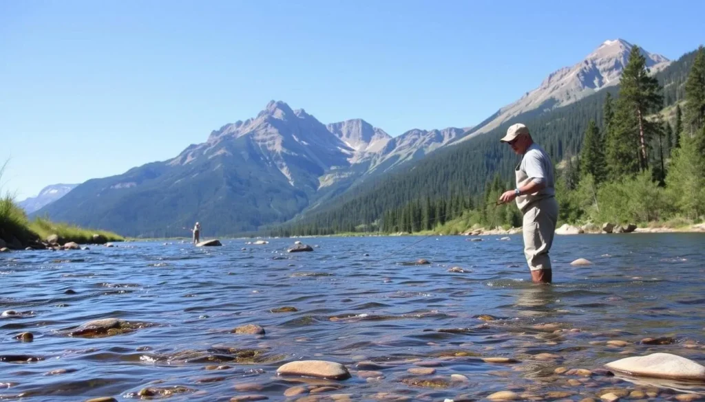 Fly fishing in mountain stream near Irwin, Colorado