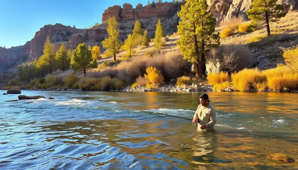 Fly fishing in the Gila River near Jordan Hot Springs