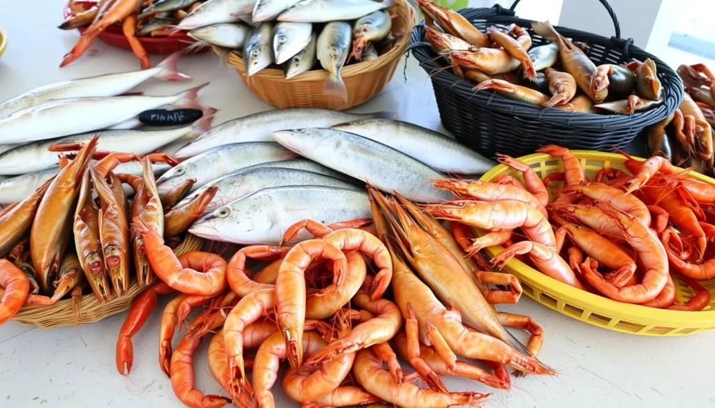 Fresh seafood catch from waters near West Timbalier Island Louisiana