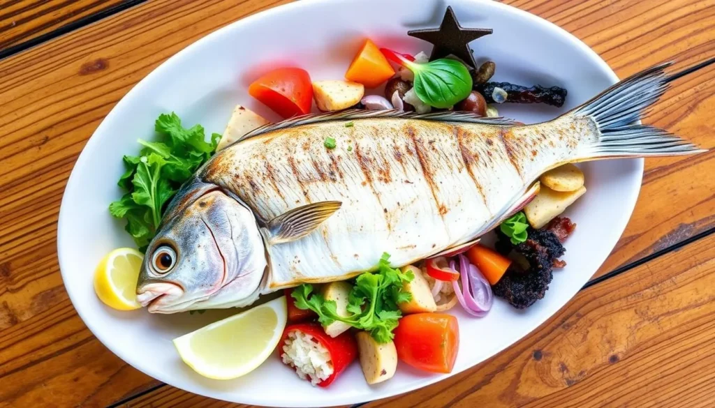 Fresh seafood dish from a restaurant near South Carlsbad State Beach California