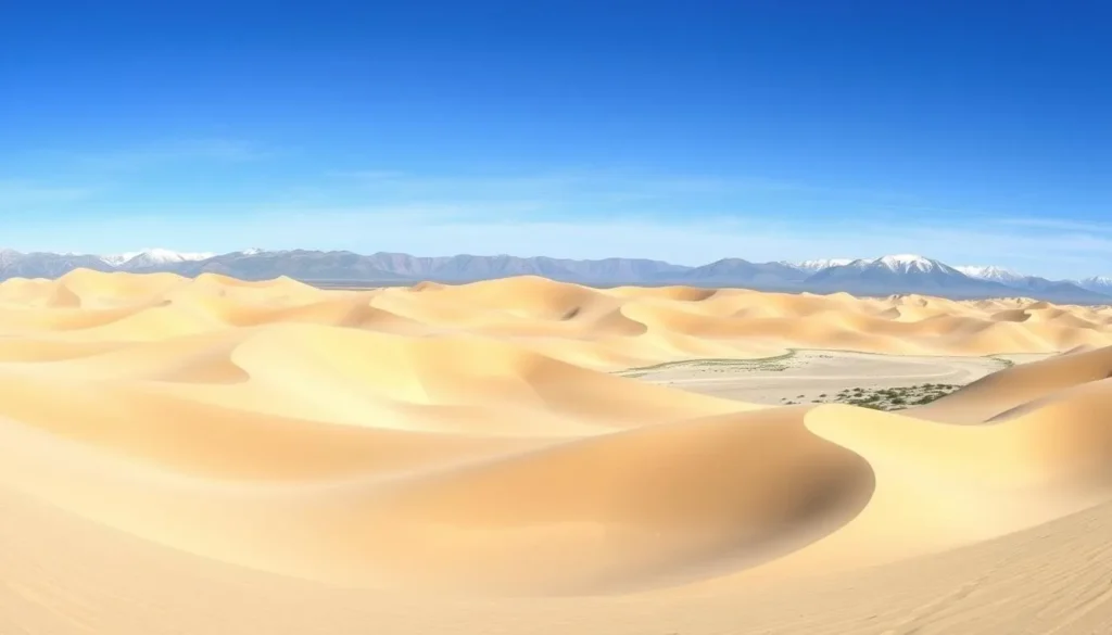 Great Sand Dunes National Park with mountains in the background, a short drive from the Highway of Legends