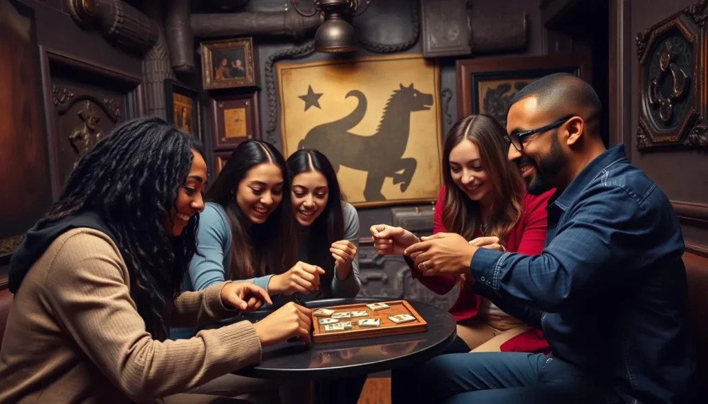 Group solving puzzles at Expedition Escape Room in King of Prussia Group solving puzzles at Expedition Escape Room in King of Prussia