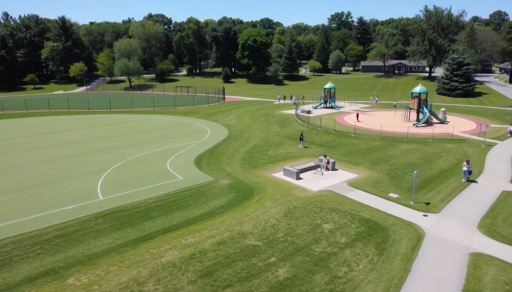 Heuser Park in Upper Merion with sports facilities and green spaces Heuser Park in Upper Merion with sports facilities and green spaces