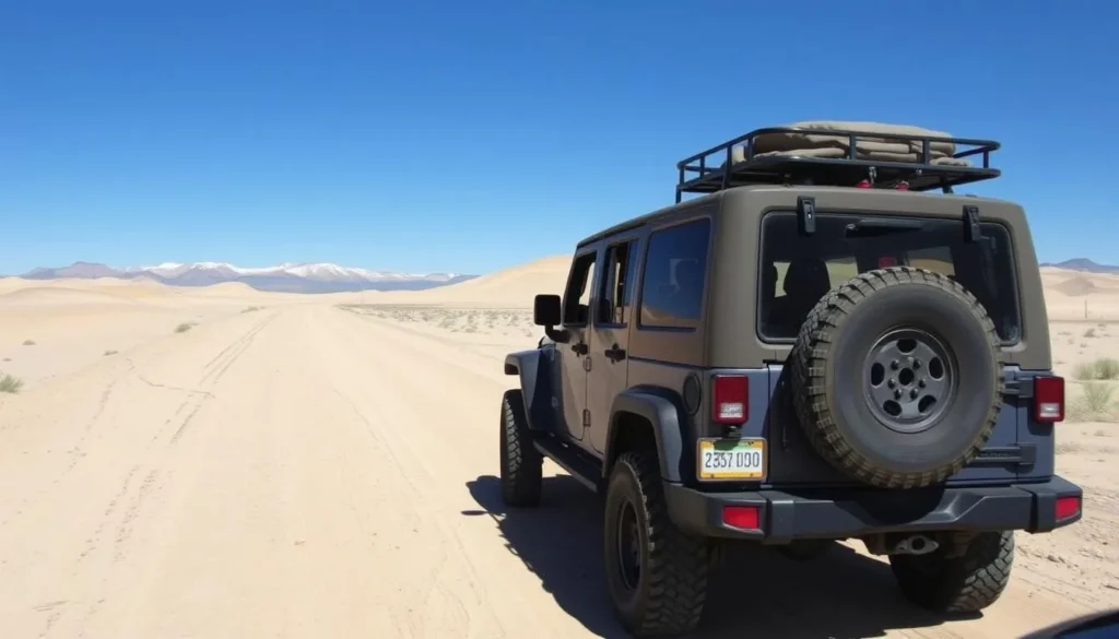 High-clearance 4WD vehicle on the Medano Pass Primitive Road in Great Sand Dunes National Park High-clearance 4WD vehicle on the Medano Pass Primitive Road in Great Sand Dunes National Park