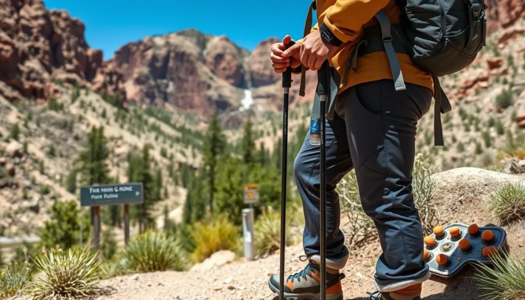 Hiker preparing with proper gear for Hanging Lake trail