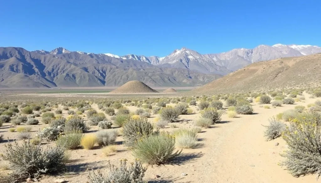 Hiking terrain near Fish Lake Valley Hot Springs with White Mountains in background