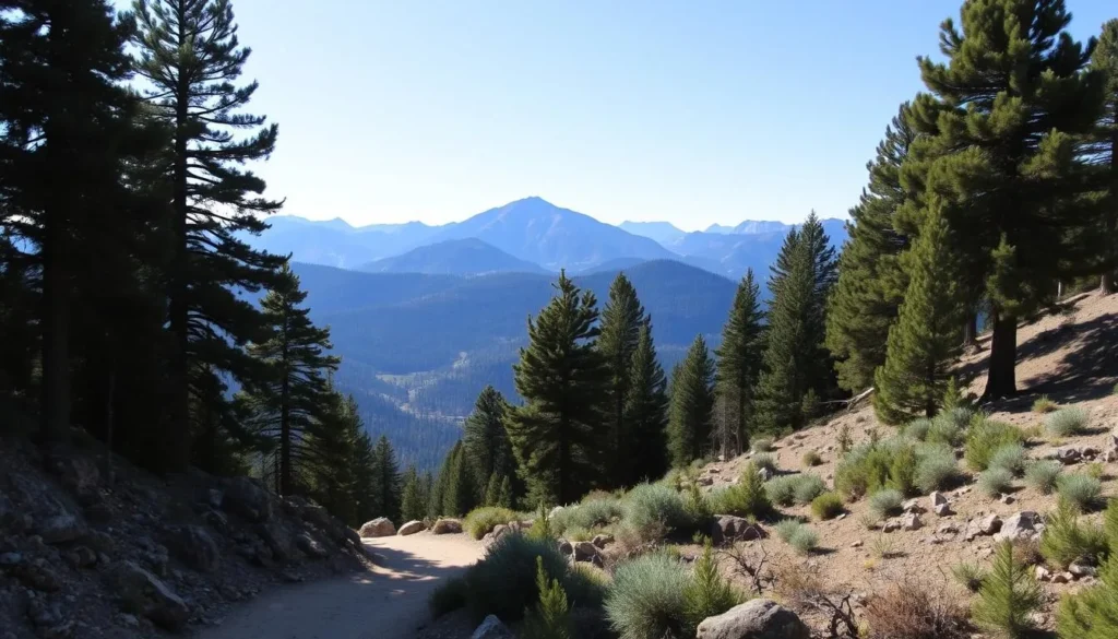 Hiking trail near Sierra Hot Springs with mountain views