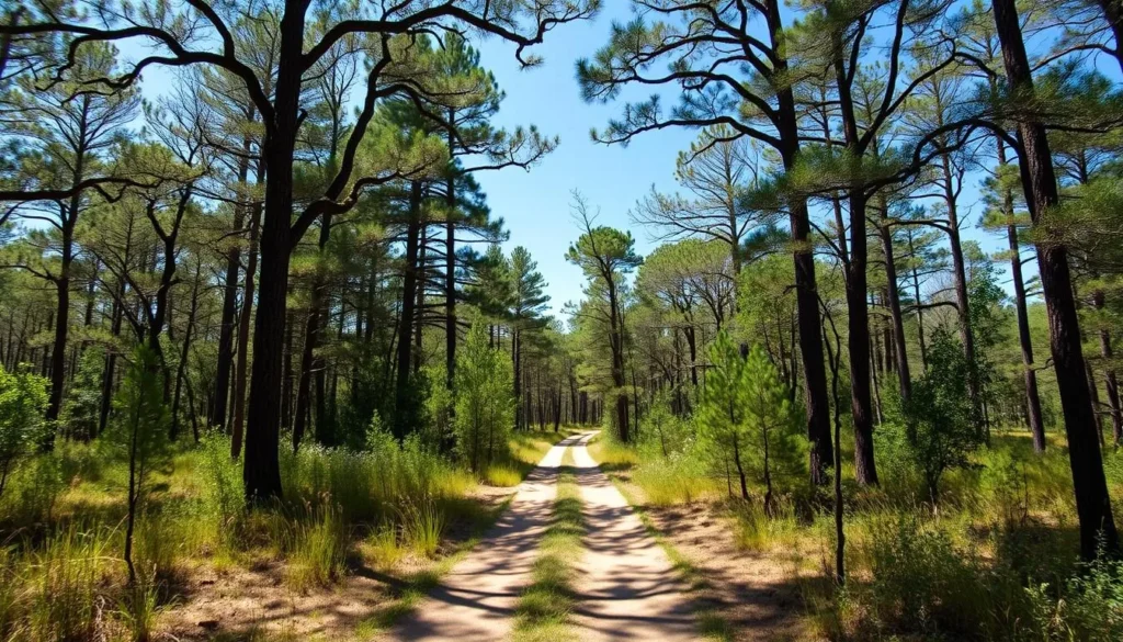 Hiking trail through Kisatchie National Forest near El Camino Real de los Tejas route