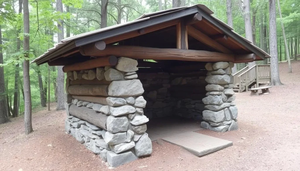 Historic CCC-built stone shelter at Trail of Tears State Forest Historic CCC-built stone shelter at Trail of Tears State Forest