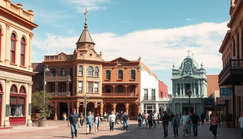 Historic Plaza in Las Vegas, New Mexico with Victorian architecture Historic Plaza in Las Vegas, New Mexico with Victorian architecture