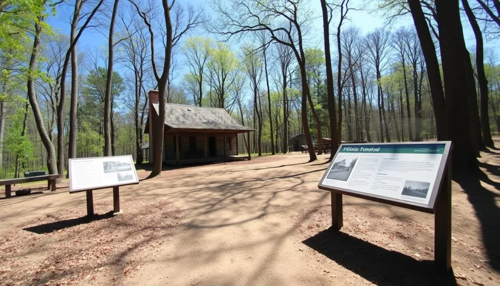 Historic Willis Homestead site at Lake Bistineau State Park with interpretive display