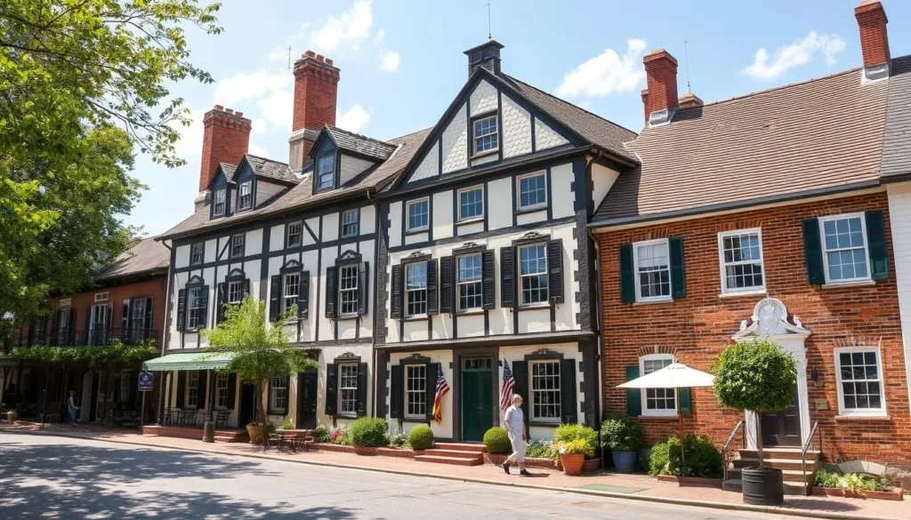 Historic building in Warminster Pennsylvania with colonial architecture