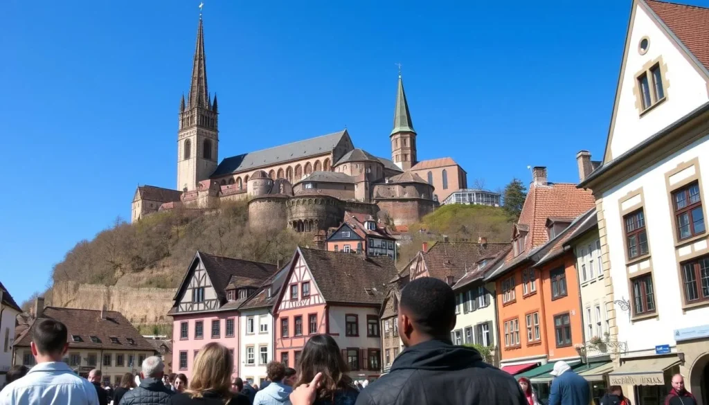 Historic center of Erfurt with the Cathedral and Severi Church