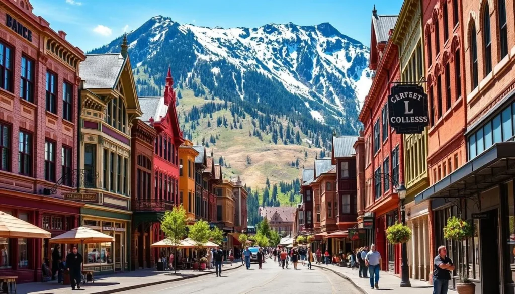 Historic downtown Crested Butte with colorful buildings and mountain backdrop