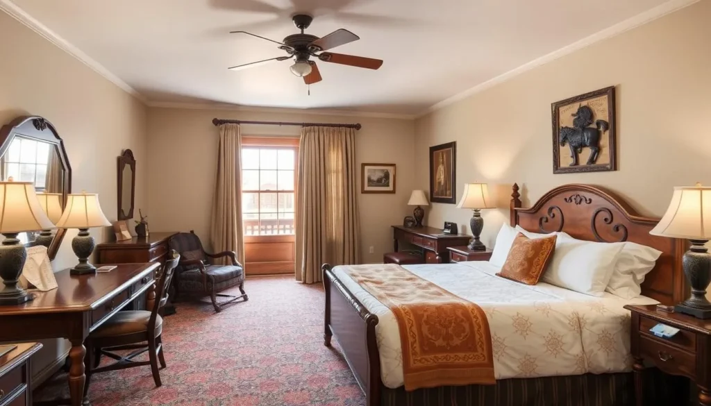 Historic hotel accommodations in Tombstone with period-appropriate furnishings and Western decor Historic hotel accommodations in Tombstone with period-appropriate furnishings and Western decor