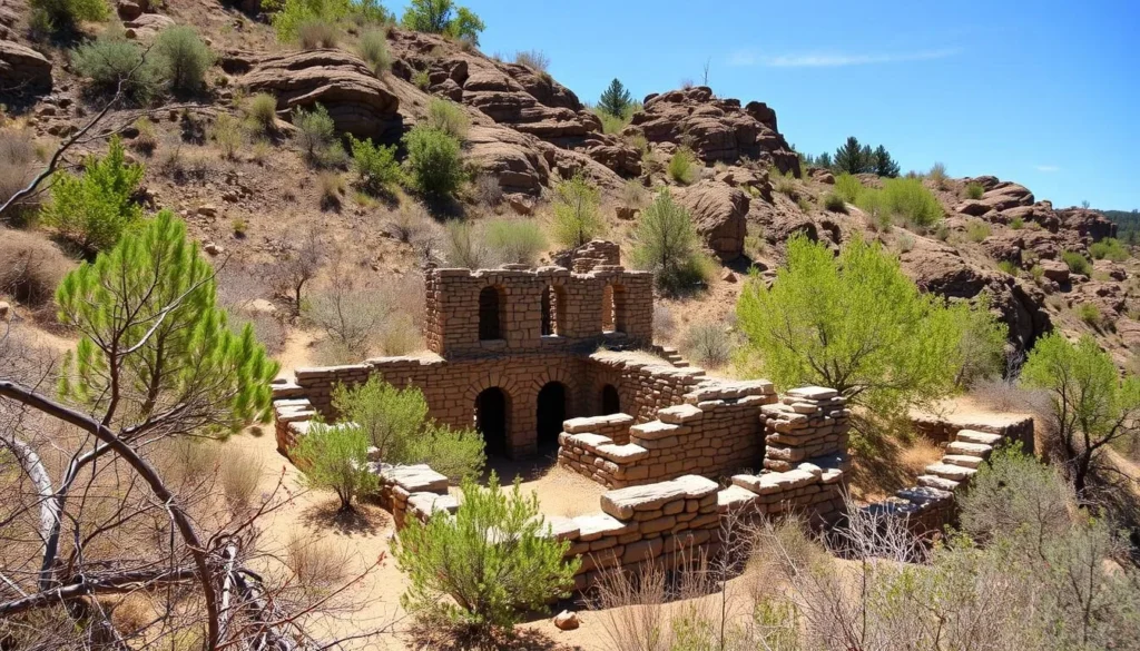 Historic ruins along the Rattlesnake Gulch Trail in Eldorado Canyon State Park Historic ruins along the Rattlesnake Gulch Trail in Eldorado Canyon State Park