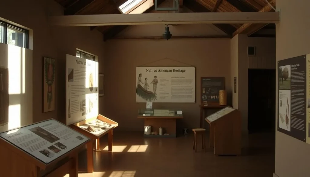 Historical display about Native American heritage at Chemin-A-Haut State Park Louisiana