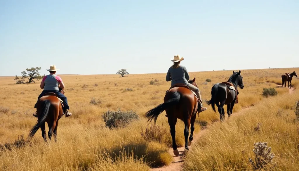Horseback riders traversing a trail in Comanche National Grassland