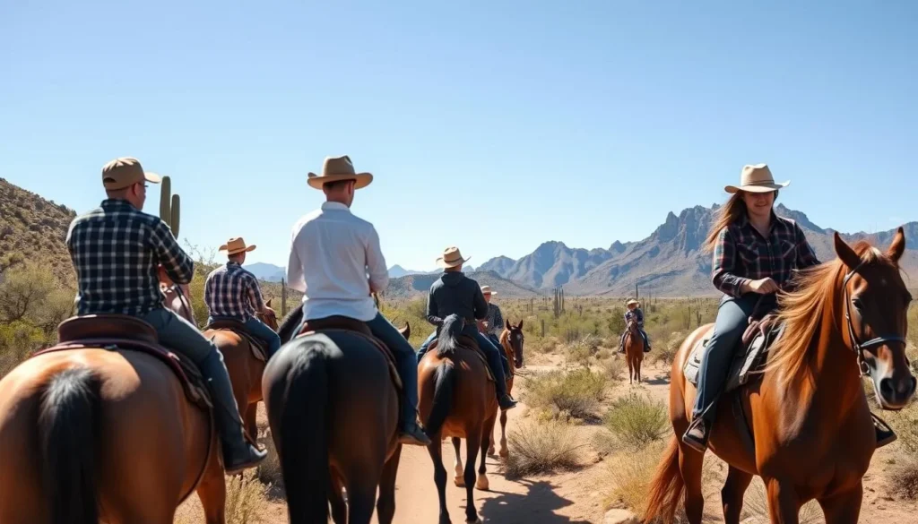 Horseback riding near the Superstition Mountains Horseback riding near the Superstition Mountains