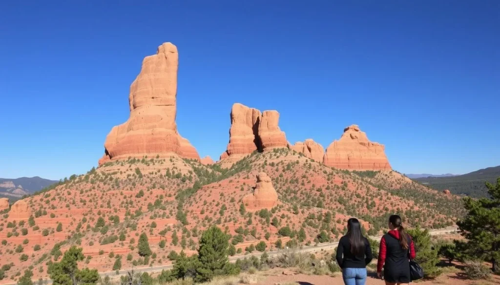 Horsetooth Rock formation with hikers enjoying the view