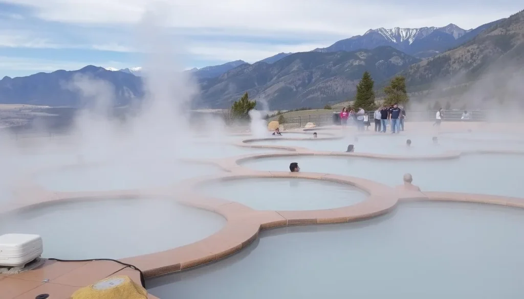 Hot springs near Crestone with mountain views