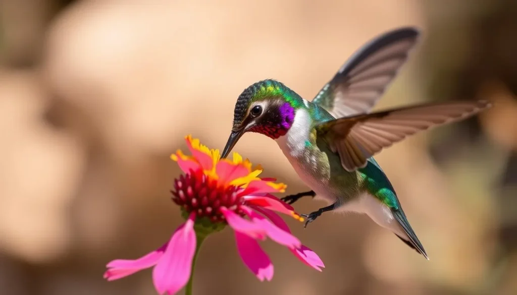 Hummingbird feeding at Ramsey Canyon Preserve, showcasing the preserve's famous bird diversity