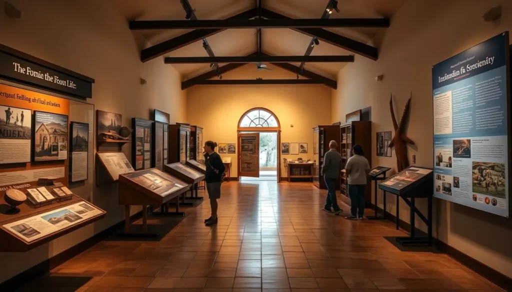 Interactive exhibit inside Santa Cruz Mission State Historic Park