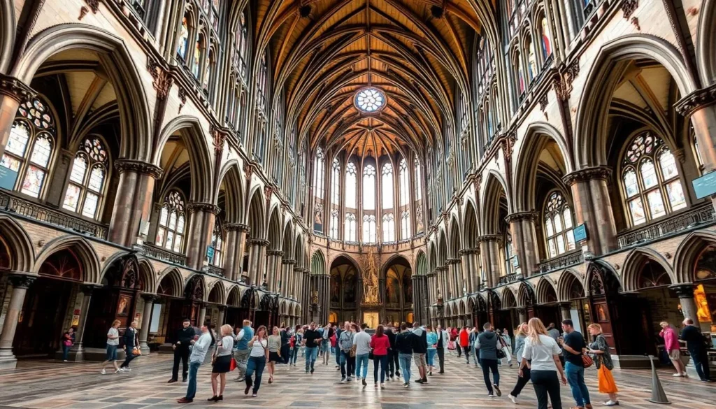 Interior of Trier Cathedral with its impressive architecture and religious artwork