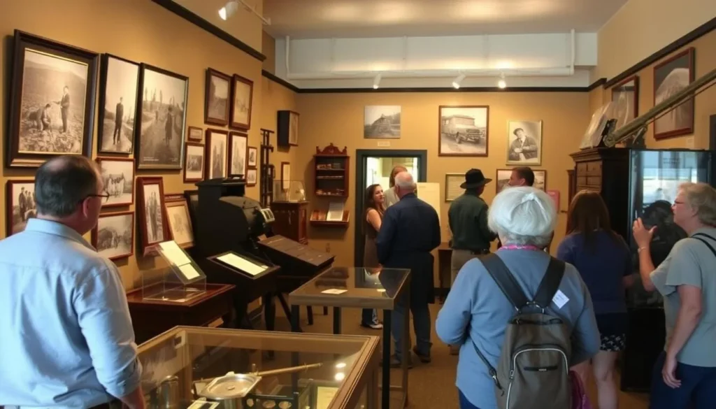 Interior of the Victor Lowell Thomas Museum showing gold mining artifacts and exhibits along the Gold Belt Tour Backcountry Roads Colorado Interior of the Victor Lowell Thomas Museum showing gold mining artifacts and exhibits along the Gold Belt Tour Backcountry Roads Colorado