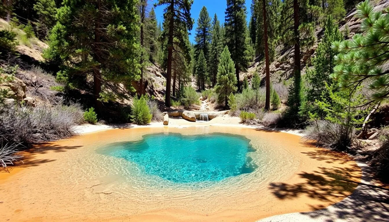 Jordan-Hot-Springs-pool-surrounded-by-lush-forest-in-the-Gila-Wilderness-New-Mexico Jordan Hot Springs pool surrounded by lush forest in the Gila Wilderness, New Mexico