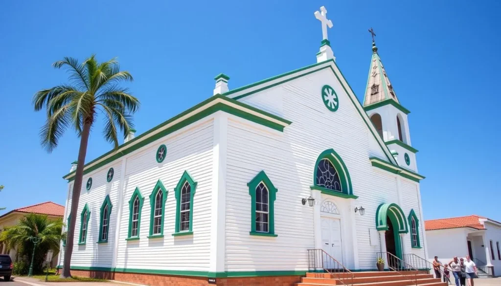 La Churcha Methodist Church in Santa Barbara de Samana with its distinctive Victorian architecture