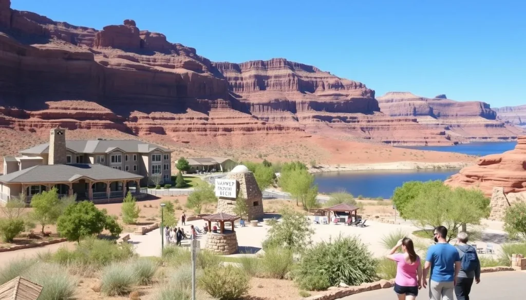 Lake Powell Resort with view of the lake and surrounding landscape