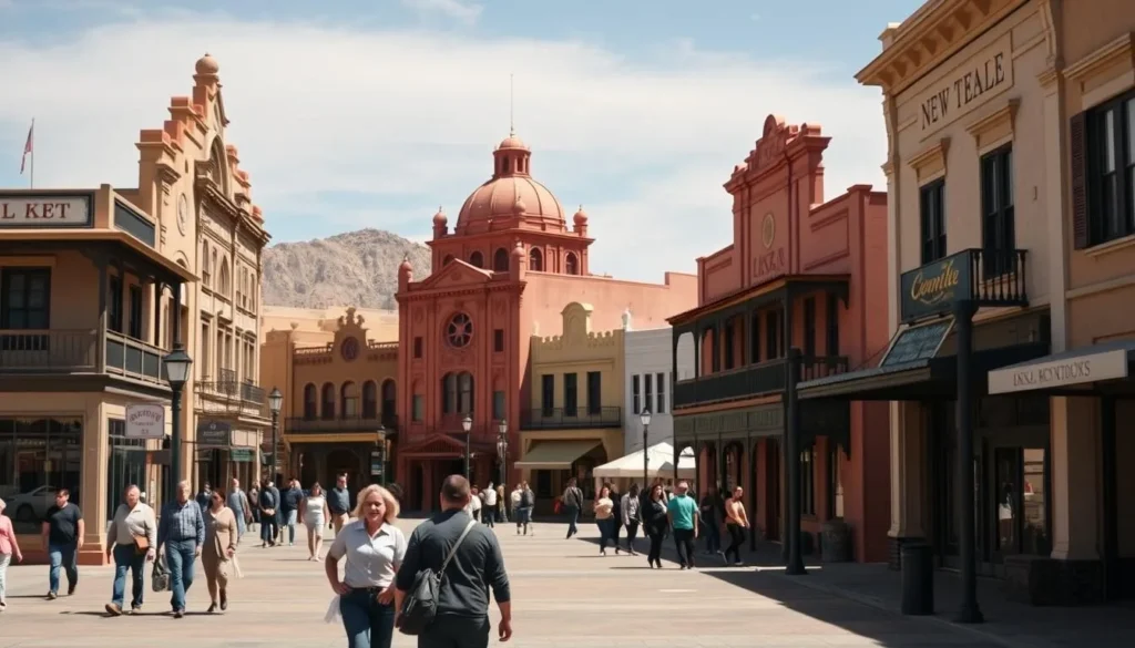 Las Vegas Plaza historic district with Victorian architecture Las Vegas Plaza historic district with Victorian architecture