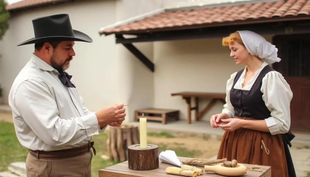 Living history demonstration at William B. Ide Adobe State Historic Park with costumed interpreters