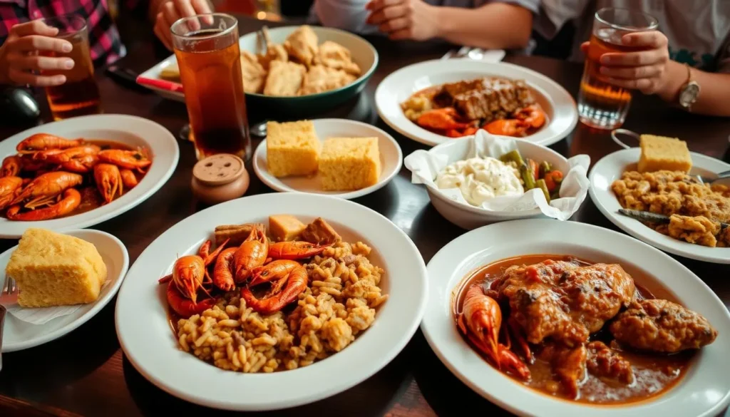 Local Louisiana cuisine typical of the Poverty Point National Monument area Local Louisiana cuisine typical of the Poverty Point National Monument area