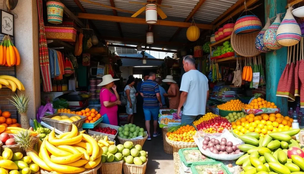 Local Mexican market in Sayulita with colorful produce and friendly vendors