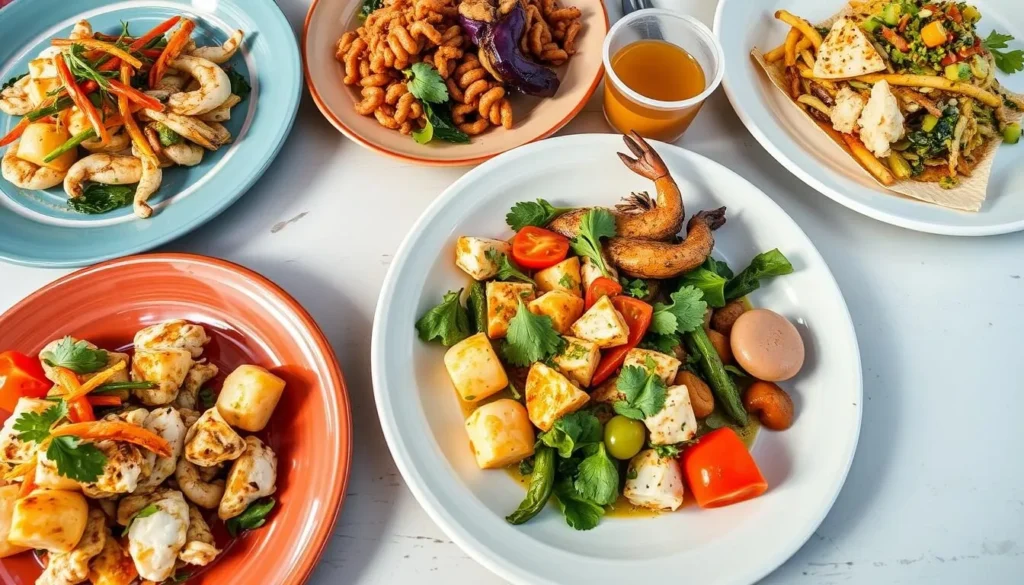 Local Santa Cruz cuisine featuring fresh seafood and California ingredients