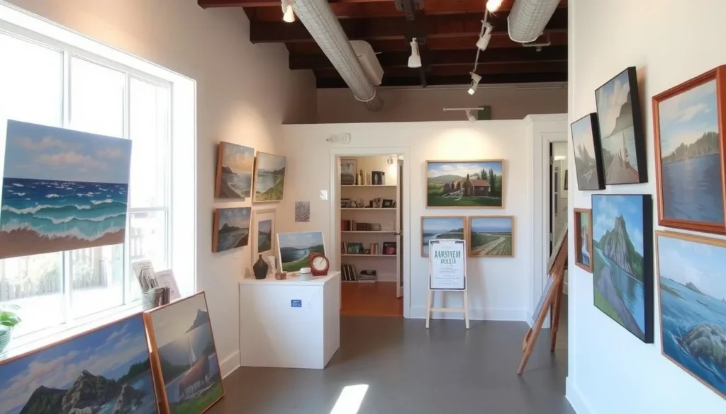 Local art gallery in Stinson Beach displaying coastal-inspired artwork