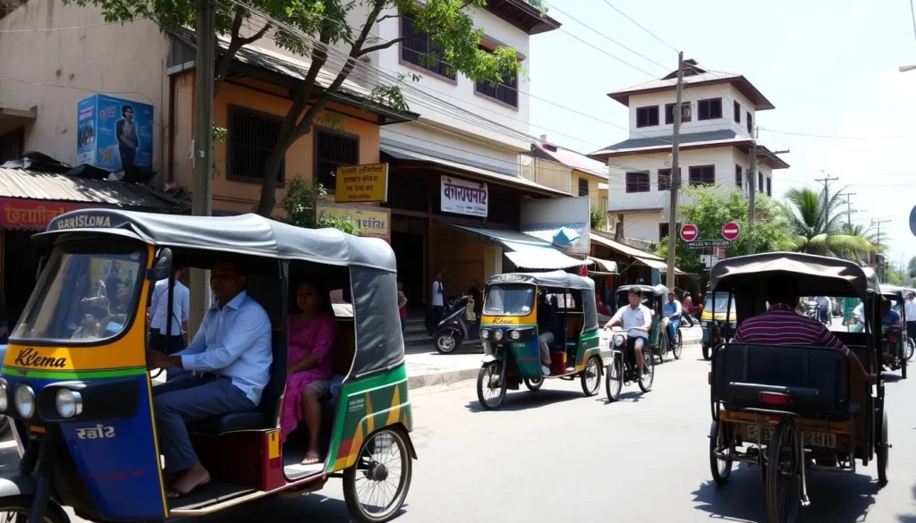Local transportation in Imphal with auto-rickshaws Local transportation in Imphal with auto-rickshaws
