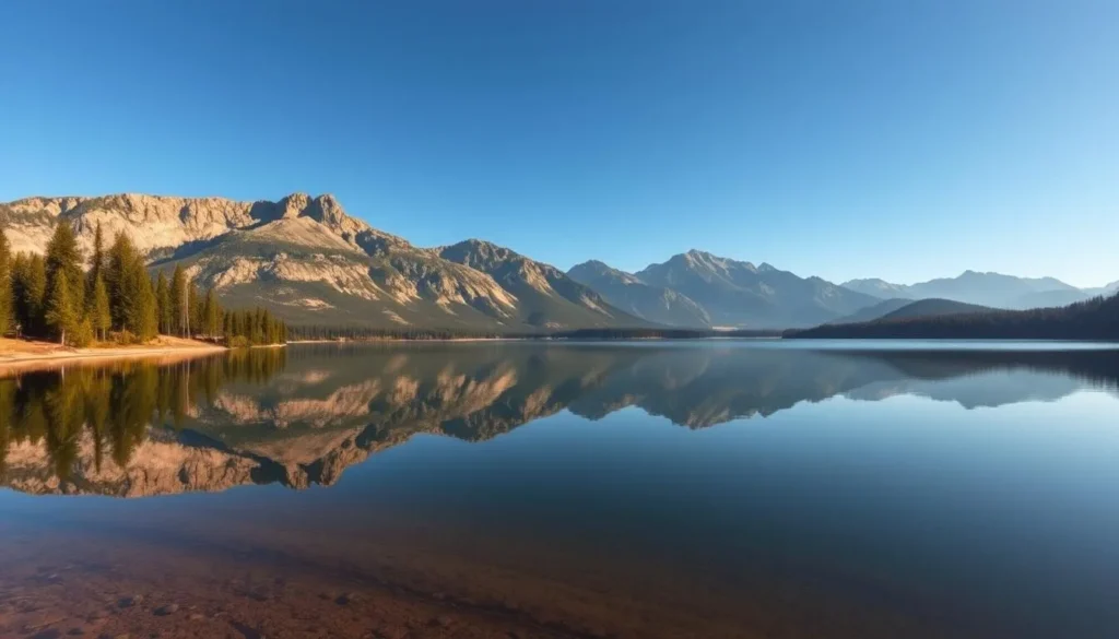 Lower Cataract Lake near Green Mountain Reservoir with mountain reflections Lower Cataract Lake near Green Mountain Reservoir with mountain reflections
