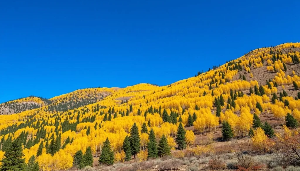 Magdalena Mountains New Mexico in autumn with colorful foliage and clear blue skies Magdalena Mountains New Mexico in autumn with colorful foliage and clear blue skies