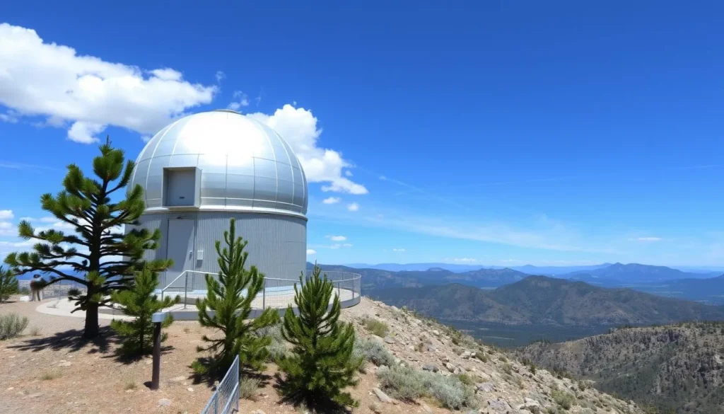 Magdalena Ridge Observatory dome with mountain backdrop in New Mexico Magdalena Ridge Observatory dome with mountain backdrop in New Mexico
