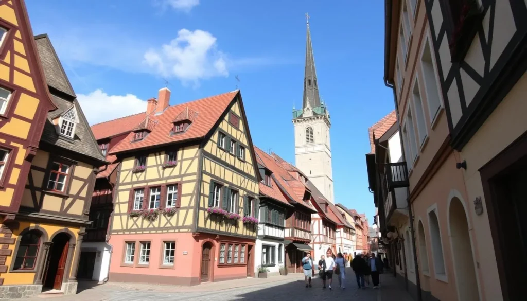 Medieval architecture in Dinkelsbühl, a nearby town on the Romantic Road