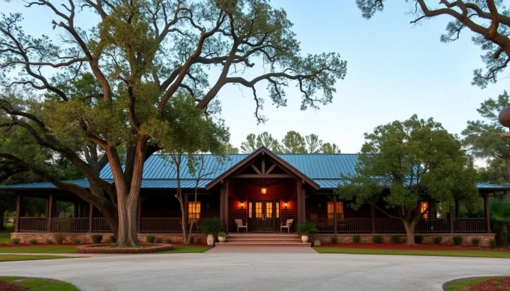 Miller-Green Lodge in Pecan Island surrounded by oak trees and natural landscape Miller-Green Lodge in Pecan Island surrounded by oak trees and natural landscape