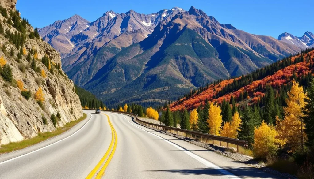 Million Dollar Highway scenic drive near Ouray with mountain views Million Dollar Highway scenic drive near Ouray with mountain views