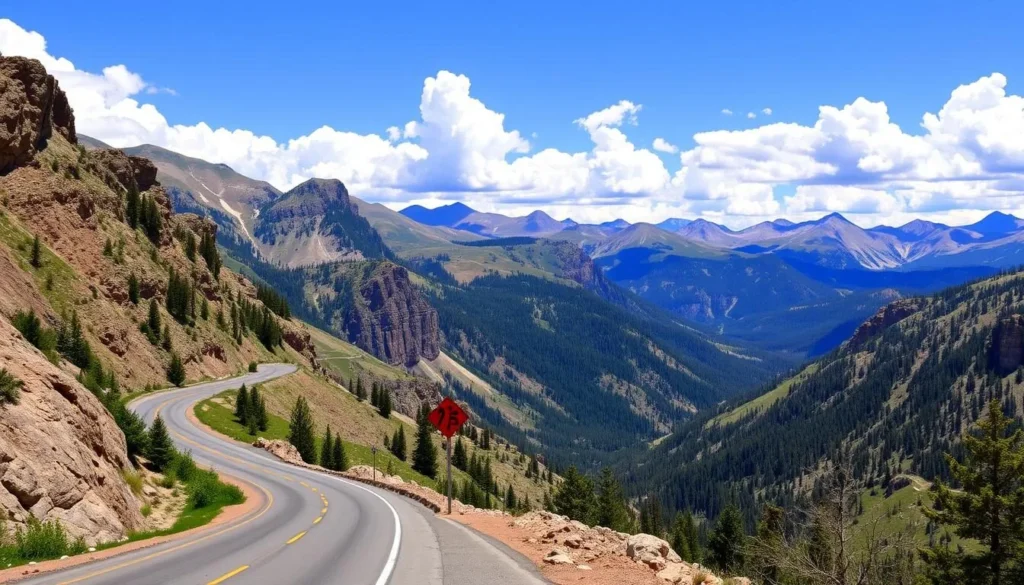 Million Dollar Highway scenic drive near Telluride with mountain views Million Dollar Highway scenic drive near Telluride with mountain views