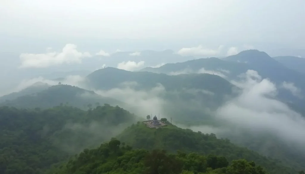 Misty view from Himavad Gopalaswamy Betta in Bandipur National Park