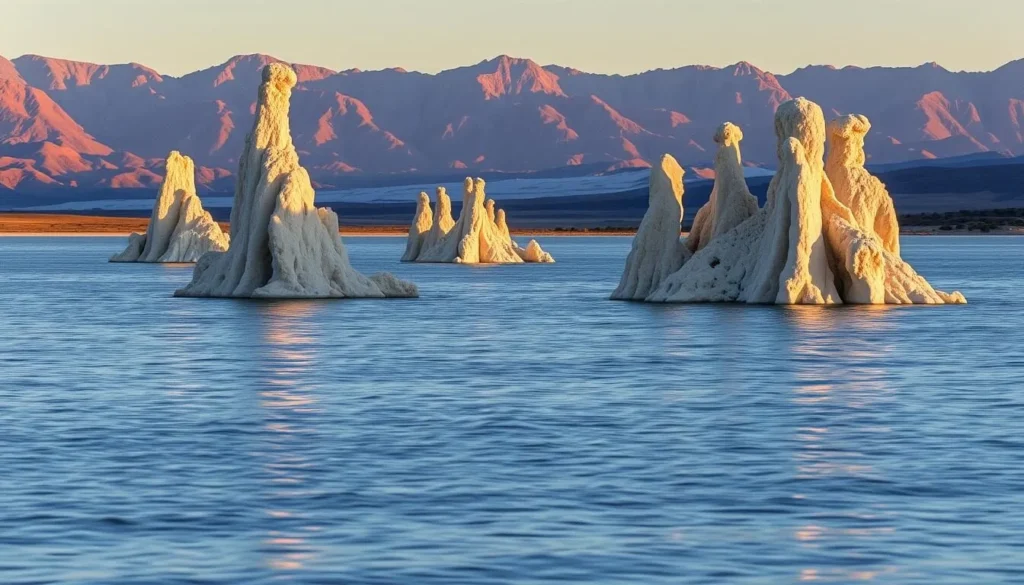 Mono Lake with tufa formations near Travertine Hot Springs Mono Lake with tufa formations near Travertine Hot Springs