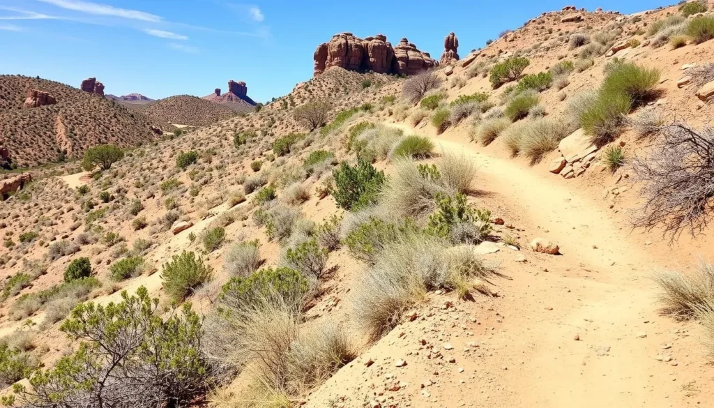 Mountain biking trails near Fruita with desert landscape